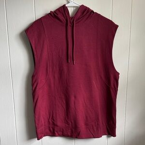 Athleta Sundown Sleeveless Hooded Berry Pullover Sz S